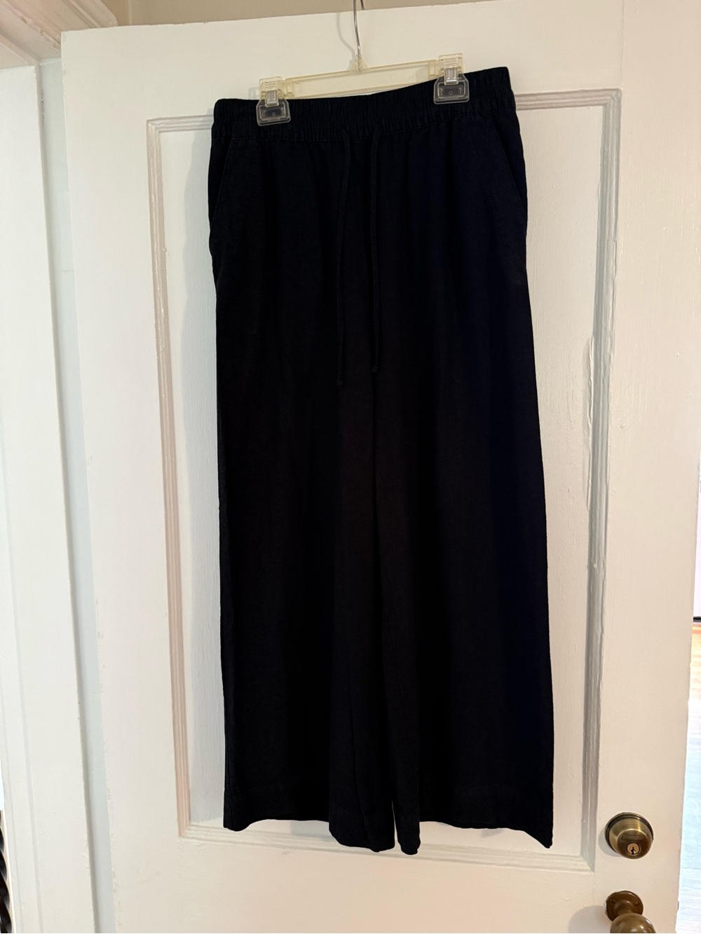 Woman’s A New Day Black Wide Leg Linen Blend Pants, Size Small